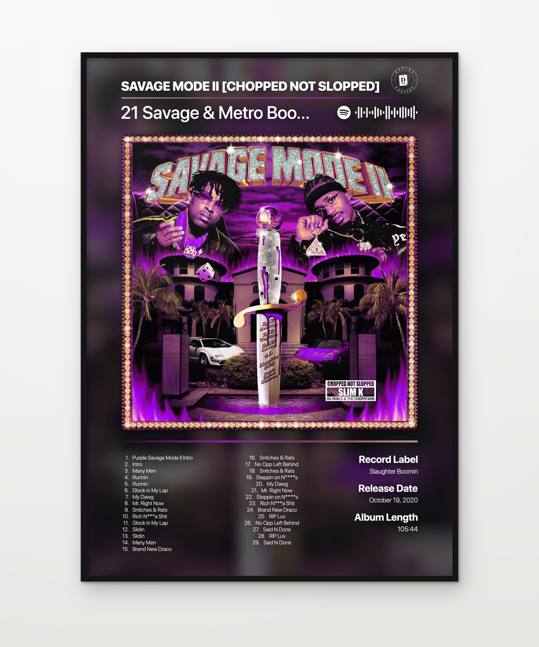 21 Savage Metro Boomin SAVAGE MODE II CHOPPED NOT SLOPPED