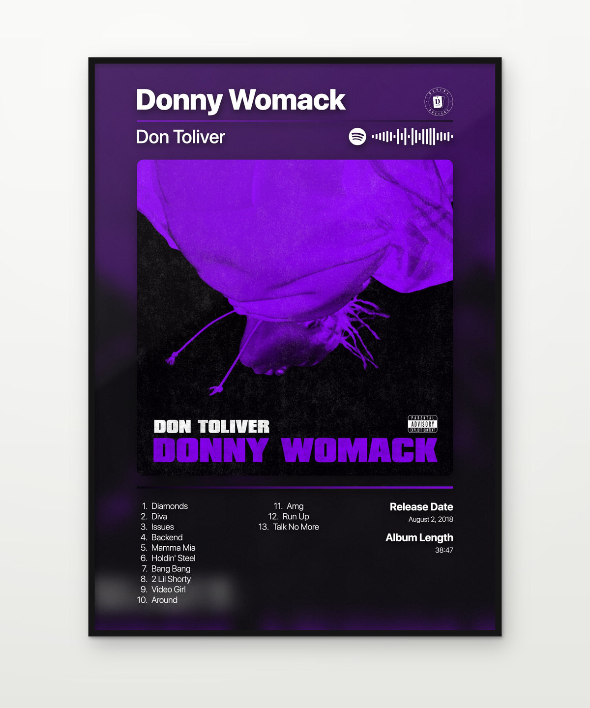 Don Toliver Donny Womack album poster mockup