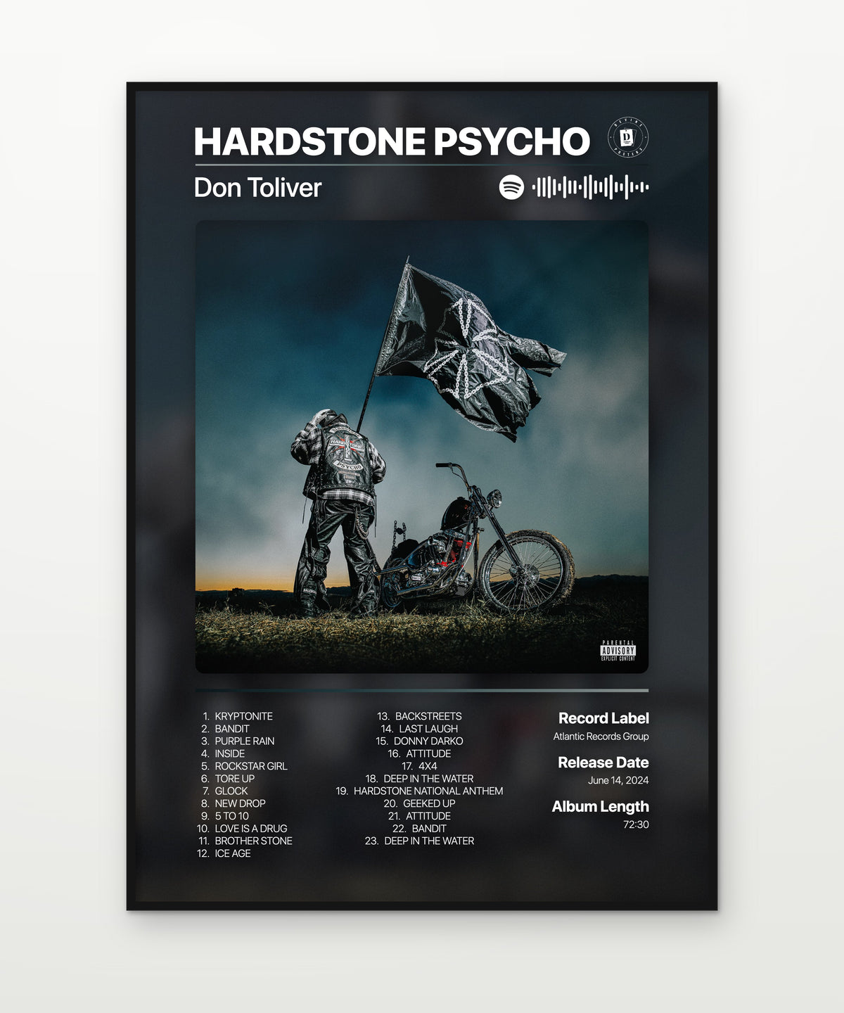 Don Toliver Hardstone Psycho album poster mockup