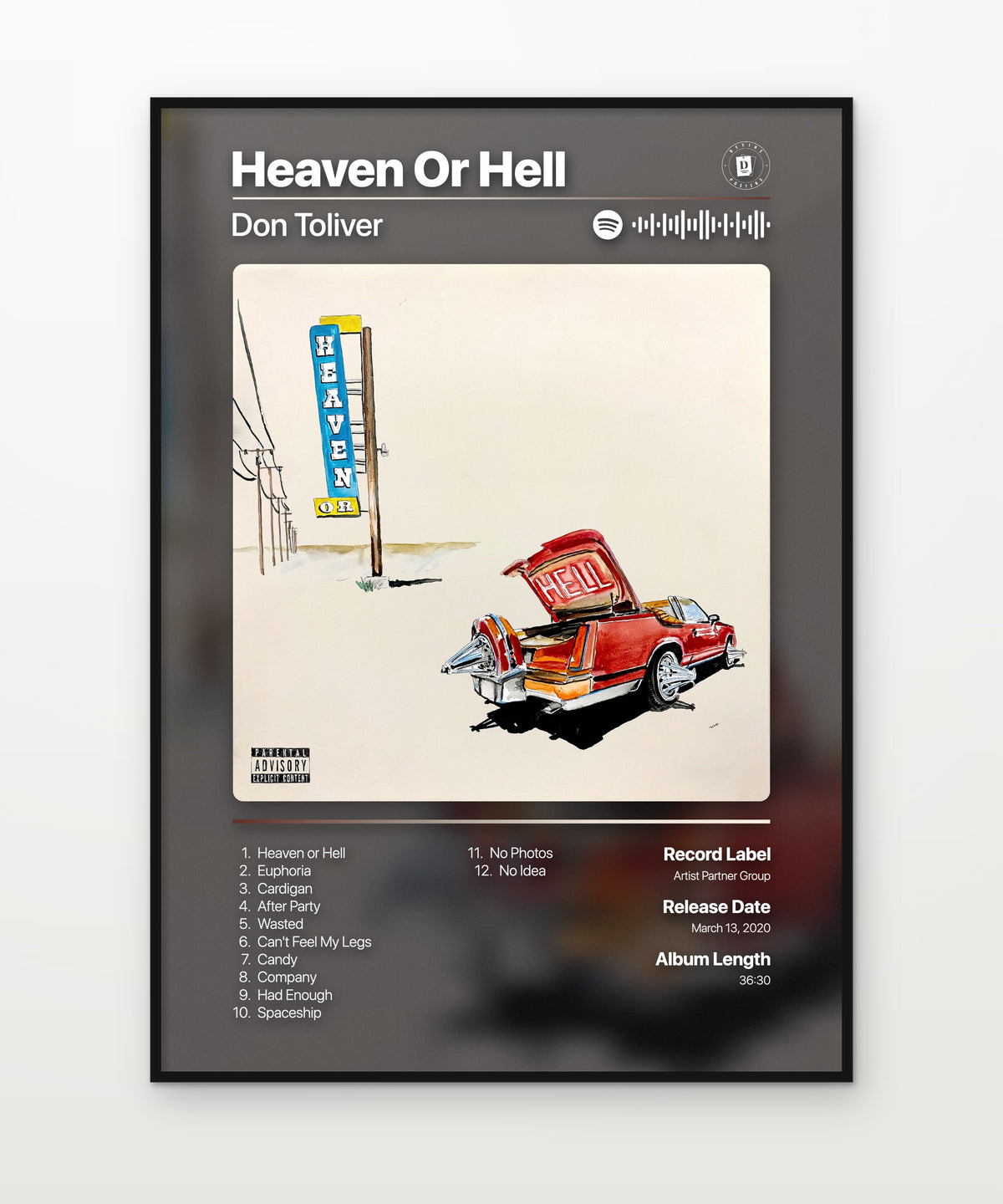 Don Toliver Heaven Or Hell album poster mockup