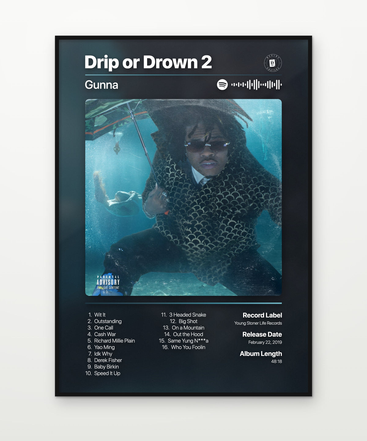 Gunna Drip or Drown 2 album poster mockup