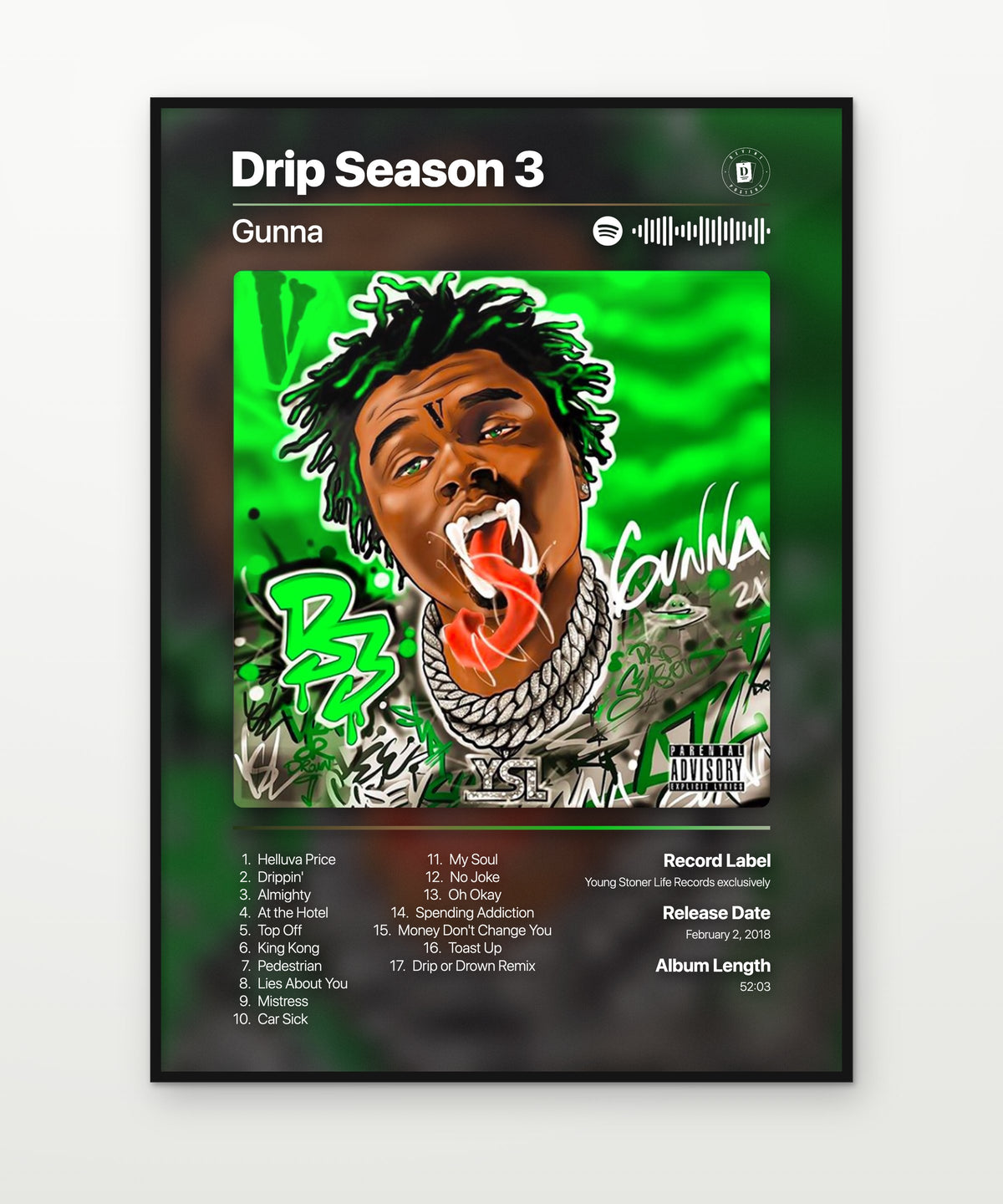 Gunna Drip Season 3 (Deluxe) album poster mockup
