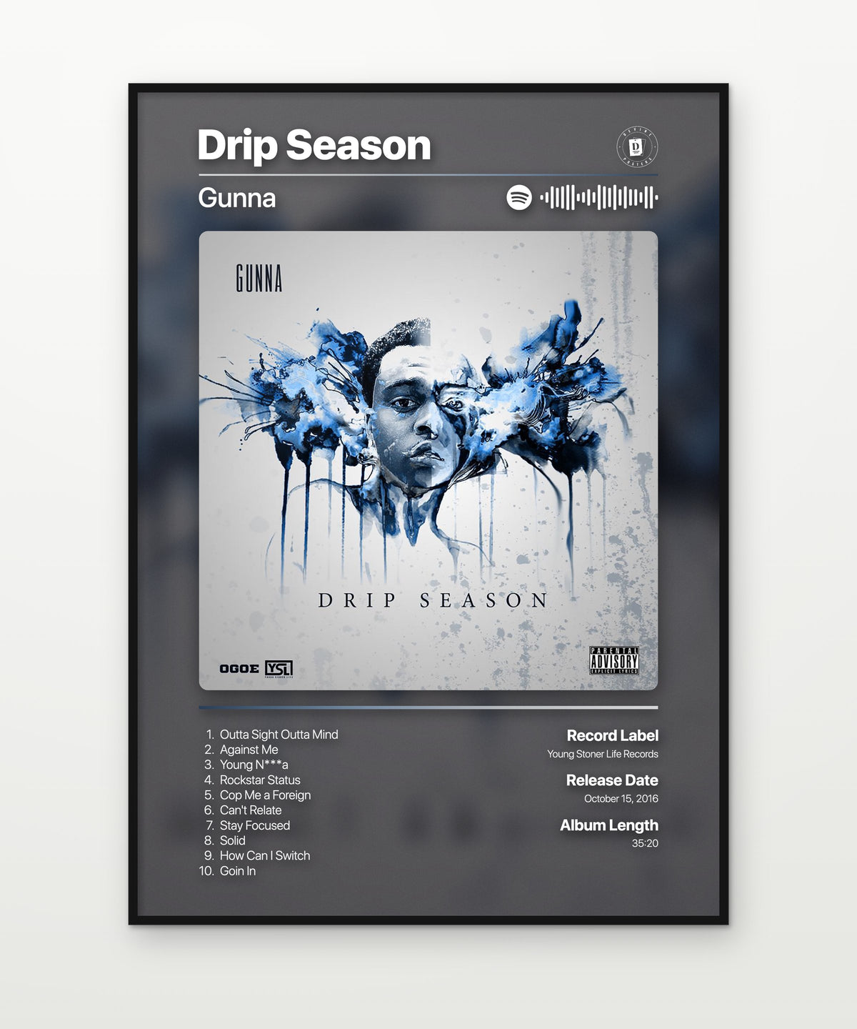 Gunna Drip Season album poster mockup