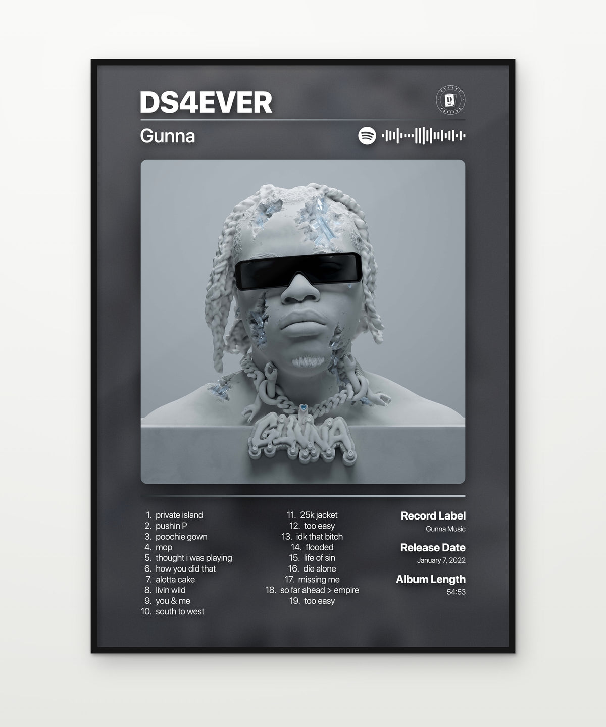Gunna DS4EVER album poster mockup