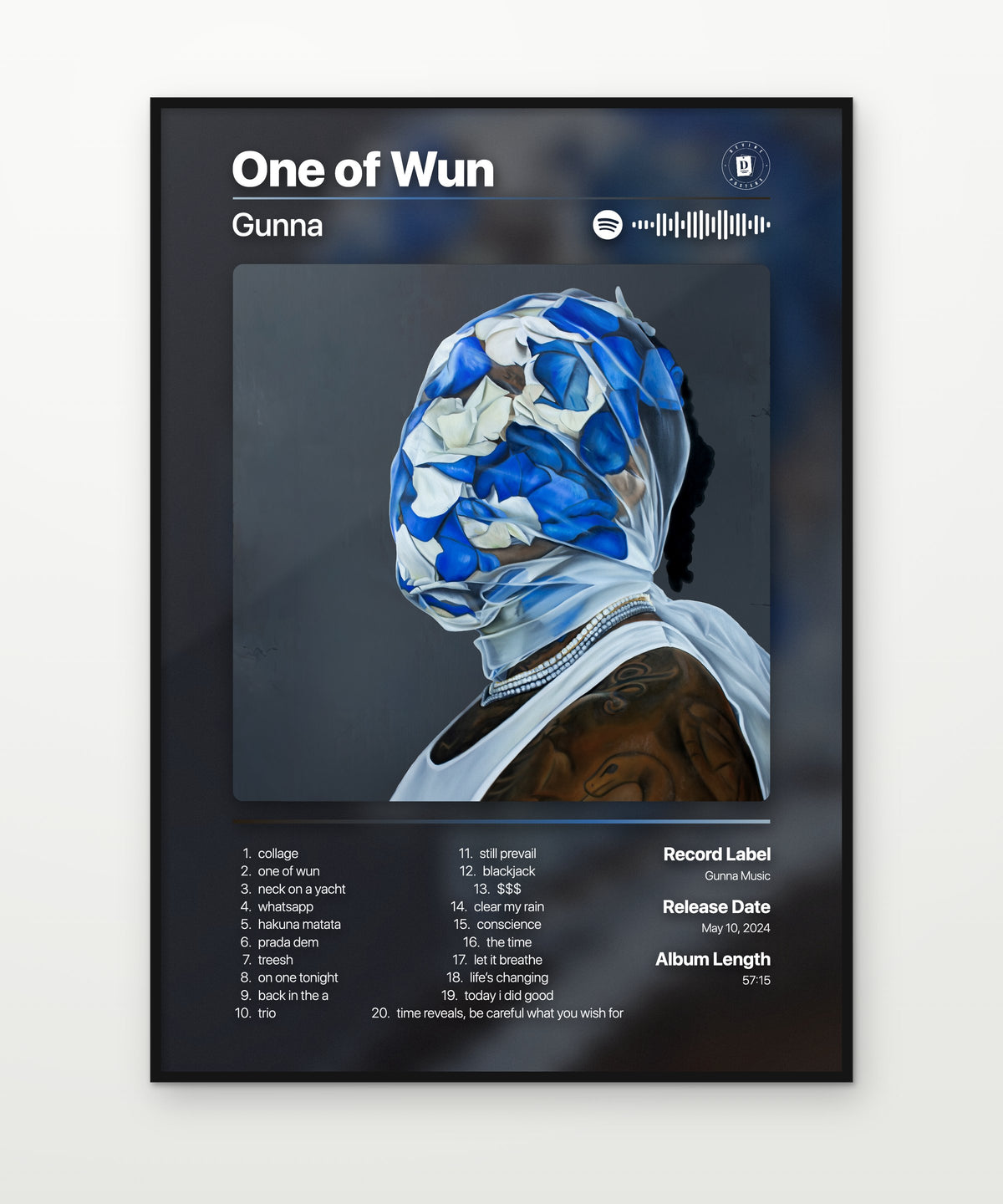 Gunna One of Wun album poster mockup