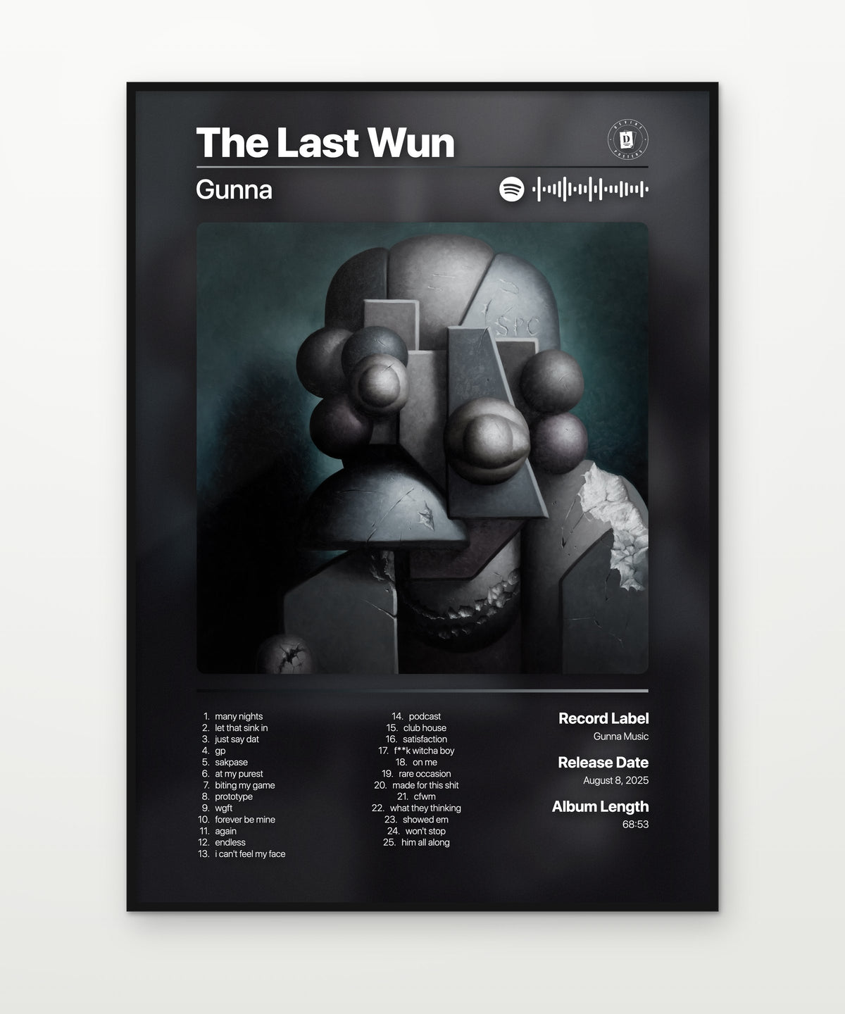 Gunna The Last Wun album poster mockup