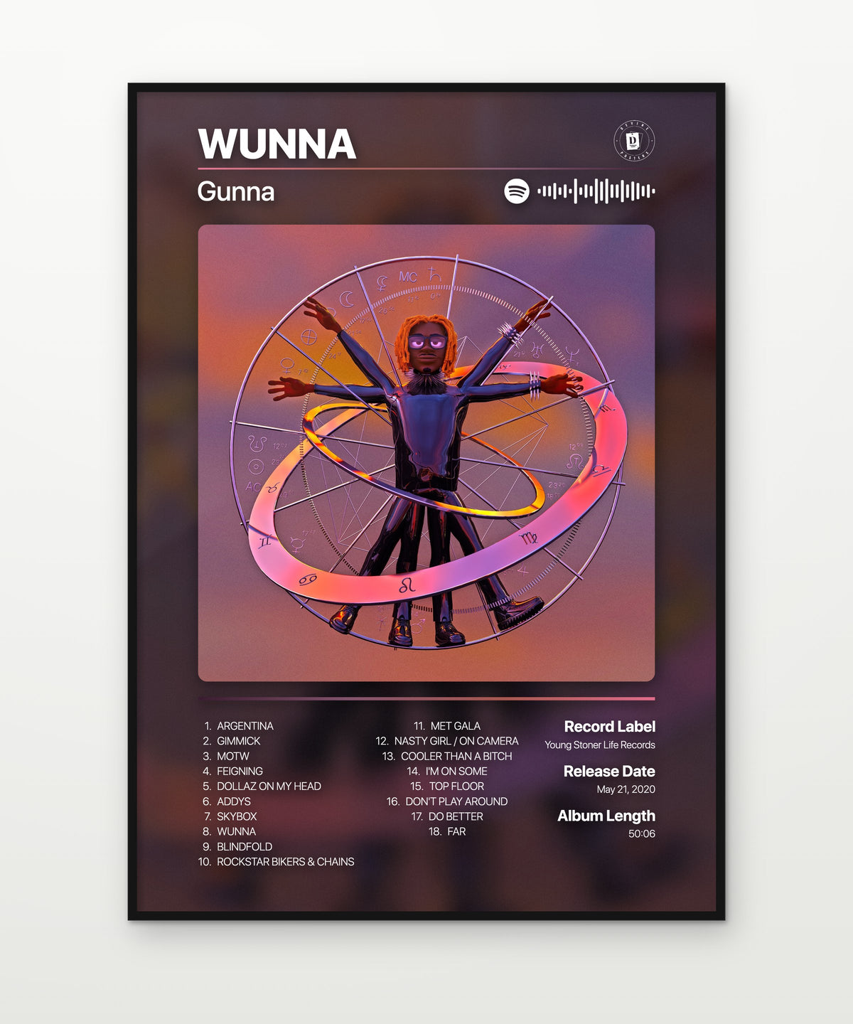 Gunna WUNNA album poster mockup