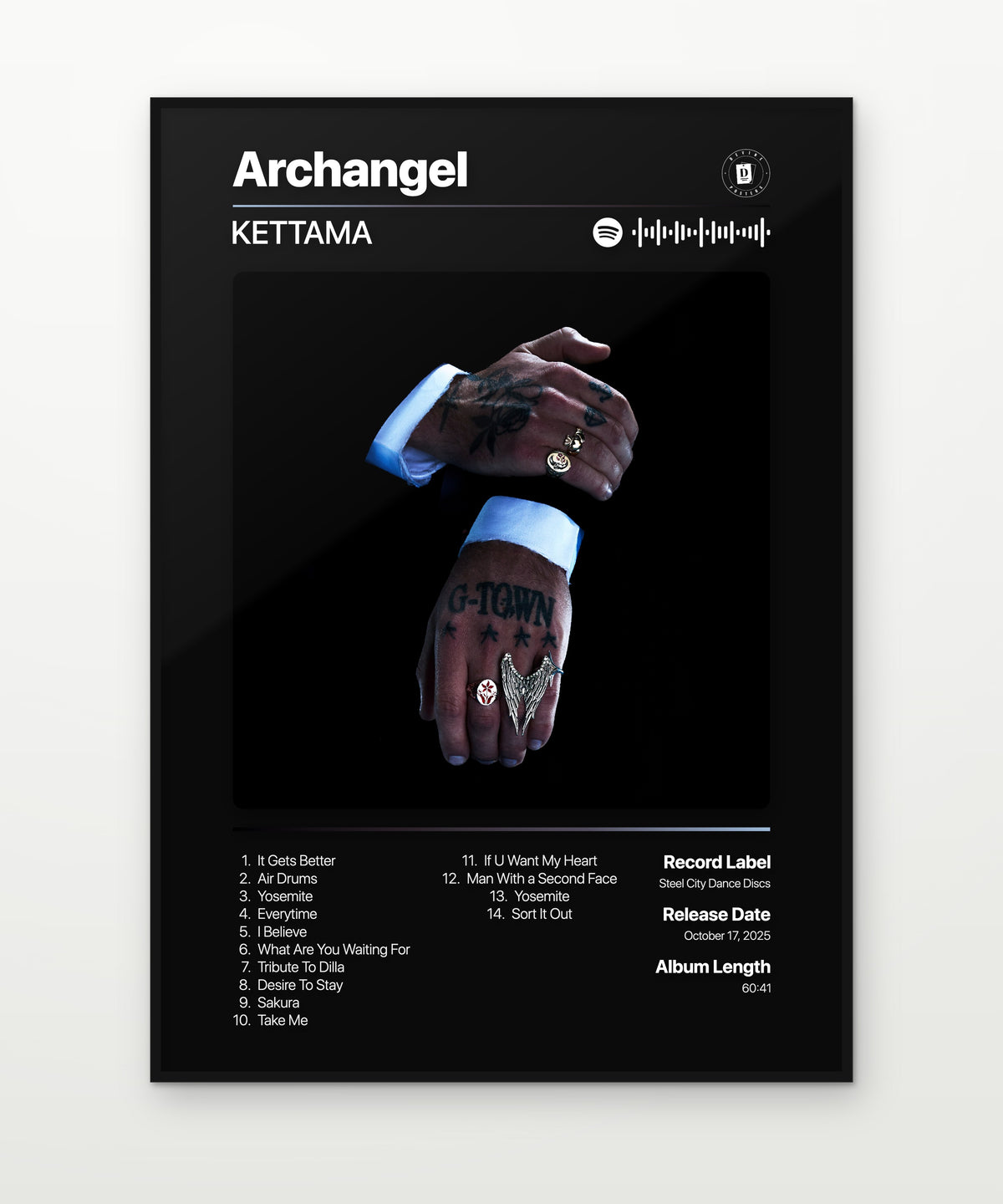 KETTAMA Archangel alternate cover album poster mockup