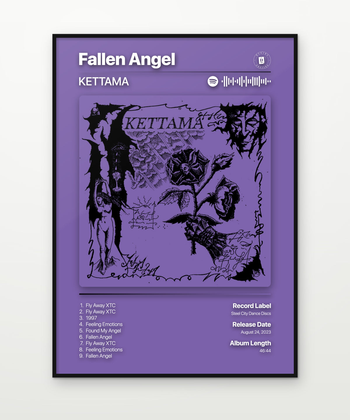 KETTAMA Fallen Angel album poster mockup