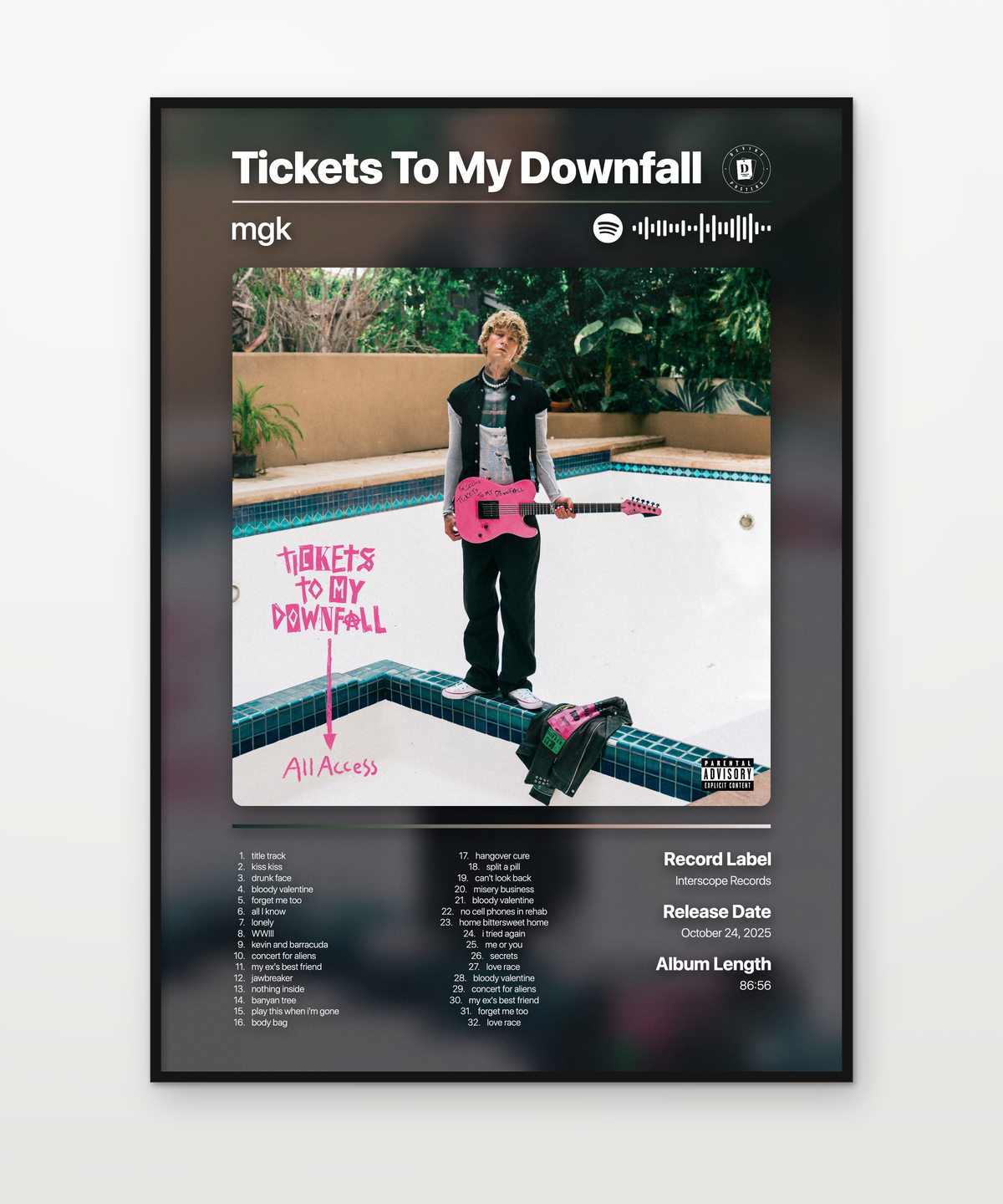 mgk Tickets To My Downfall